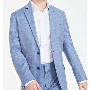 Tommy Hilfiger Big Boys Modern-Fit Stretch Sharkskin Suit Jacket - Blue Size 16